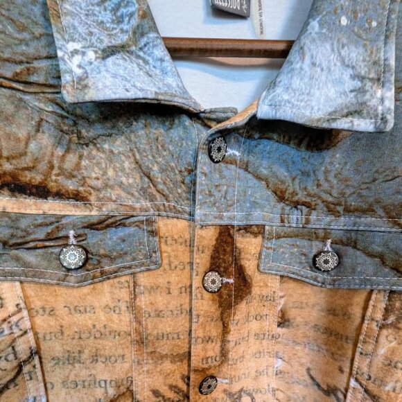NWOT Simply Art by Dolcezza - Abstract Printed Button up Lightweight Jacket - Picture 6 of 7